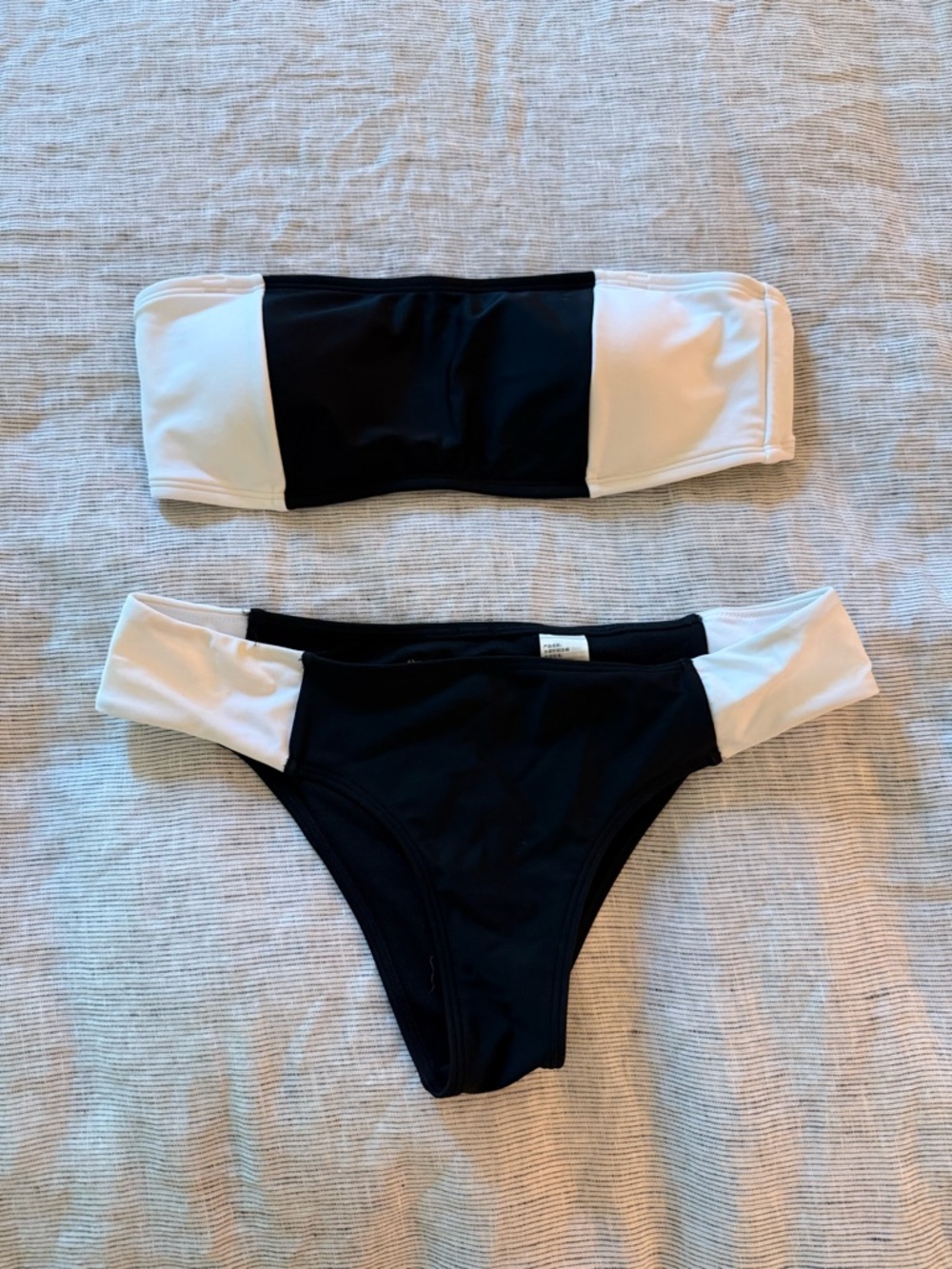 Abercrombie and Fitch Black/White Bandeau Bikini Set